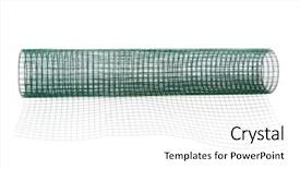  Presentation with pvc - Presentation design featuring agricultural pest - roll of metal net coated background and a white colored foreground