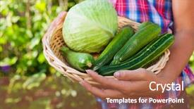 Presentation with gardening homes - Slides with agricultural plants - gardening in summer - woman background and a coral colored foreground