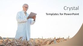  Presentation with agricultural - Cool new theme with agricultural-scientist-doing-research backdrop and a cool aqua colored foreground
