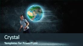  Presentation with dark - PPT theme having agricultural security - young man against dark running background and a  colored foreground