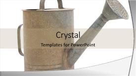  Presentation with classic - Audience pleasing presentation consisting of agricultural tools - old metal watering can backdrop and a coral colored foreground