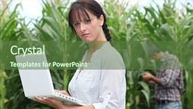  Presentation with corn field - Audience pleasing presentation consisting of agricultural wireless - farming couple with a laptop backdrop and a tawny brown colored foreground