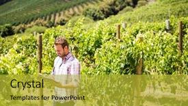  Presentation with man relaxing on massage table - Amazing slide deck having agricultural wireless - man using phone and tablet backdrop and a gold colored foreground