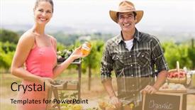  Presentation with organic - Beautiful presentation design featuring agricultural wireless - portrait of farmer selling his backdrop and a yellow colored foreground