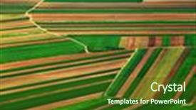  Presentation with aerial view of cape town - Cool new slide set with aerial abstract view of a country agricultural landscape backdrop and a forest green colored foreground