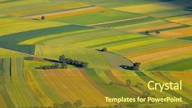  Presentation with agriculture - Slide set enhanced with agriculture - aerial view of agricultural fields background and a gold colored foreground