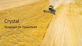  Presentation with drones - Beautiful slides featuring agriculture - aerial view of combine harvester backdrop and a yellow colored foreground