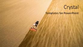  Presentation with agriculture field - Presentation consisting of agriculture - aerial view of ploughed field background and a yellow colored foreground