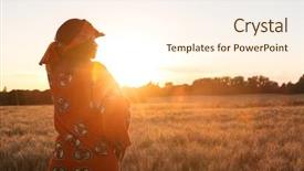  Presentation with agriculture field - Amazing presentation design having agriculture - african woman in traditional clothes backdrop and a cream colored foreground
