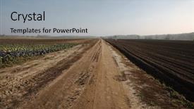  Presentation with agricultural - Amazing PPT layouts having agriculture - agricultural field with tractor trail backdrop and a light gray colored foreground