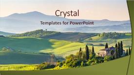  Presentation with tuscany - PPT layouts featuring agriculture - beautiful spring landscape in tuscany background and a lemonade colored foreground