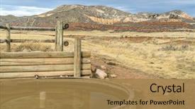  Presentation with agriculture water - Colorful PPT theme enhanced with agriculture - cattle water tank in red backdrop and a coral colored foreground