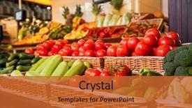  Presentation with agriculture - Slide deck consisting of agriculture - greengrocery with fresh fruits background and a red colored foreground