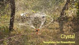  Presentation with agriculture field - Presentation consisting of agriculture - irigation system in field background and a tawny brown colored foreground