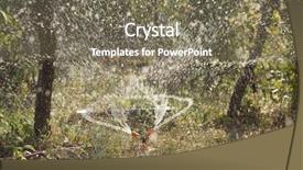  Presentation with agriculture field - Beautiful presentation design featuring agriculture - irigation system in field backdrop and a gray colored foreground