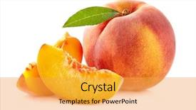  Presentation with agriculture - Cool new presentation theme with agriculture - peach with slices in closeup backdrop and a yellow colored foreground