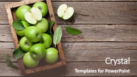  Presentation with text box - Presentation theme consisting of agriculture - ripe green apples box background and a violet colored foreground