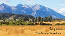  Presentation with rural - PPT layouts enhanced with agriculture - rural landscapes in argentina background and a gold colored foreground