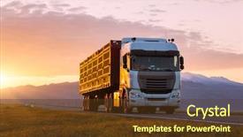  Presentation with truck driver - Slides enhanced with agriculture - truck driver on the road background and a tawny brown colored foreground