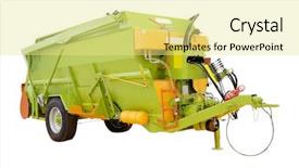  Presentation with mixer machine - Slides having agriculture automation - feed mixer agricultural machine isolated background and a blonde colored foreground