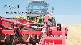  Presentation with united tractor - Slide deck consisting of agriculture automation - image of a tractor background and a light blue colored foreground