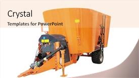  Presentation with agriculture mechanization irrigation machine - Amazing presentation theme having agriculture automation - image of agricultural machine isolated backdrop and a yellow colored foreground