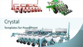 Presentation with automation - PPT layouts enhanced with agriculture automation - image of agricultural machine background and a  colored foreground