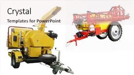  Presentation with agricultural - Theme with agriculture automation - image of agricultural machine background and a sky blue colored foreground