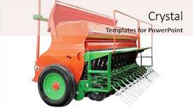  Presentation with agricultural - Amazing PPT theme having agriculture automation - image of agricultural machine backdrop and a lemonade colored foreground