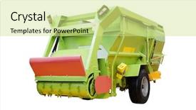  Presentation with agricultural - Cool new PPT theme with agriculture automation - image of agricultural machine backdrop and a  colored foreground