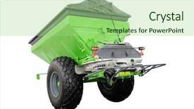  Presentation with agriculture - PPT theme featuring agriculture automation - image of agricultural machine background and a  colored foreground