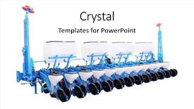  Presentation with agriculture mechanization irrigation machine - Beautiful slide deck featuring agriculture automation - image of agricultural machine backdrop and a  colored foreground