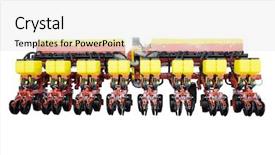  Presentation with agriculture mechanization irrigation machine - Amazing presentation having agriculture automation - image of agricultural machine backdrop and a  colored foreground