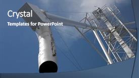  Presentation with silo - Presentation featuring agriculture automation - loading station at a grain background and a ocean colored foreground