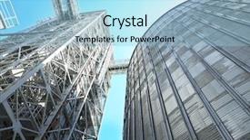  Presentation with elevator - Slides consisting of agriculture automation - modern grain elevator background and a light blue colored foreground