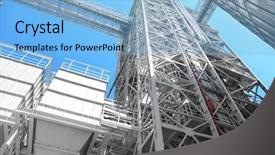  Presentation with elevator - PPT theme having agriculture automation - modern grain elevator background and a light blue colored foreground