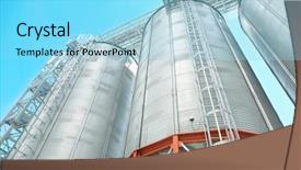  Presentation with modern agriculture - Beautiful slides featuring agriculture automation - modern grain elevator backdrop and a arctic colored foreground