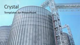  Presentation with elevator - PPT layouts featuring agriculture automation - modern grain elevator background and a light blue colored foreground