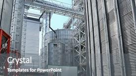  Presentation with elevator - Slides enhanced with agriculture automation - modern grain elevator background and a gray colored foreground