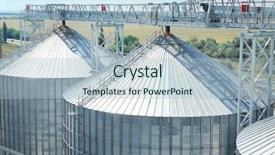  Presentation with modern agriculture - Slide deck featuring agriculture automation - modern grain elevator background and a light blue colored foreground