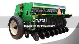  Presentation with machine - Theme enhanced with agriculture automation - seeding-machine isolated under the white background and a dark gray colored foreground