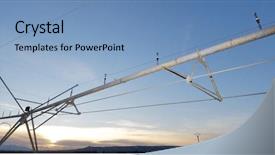  Presentation with farm - Slides having agriculture automation - sunset view of a farm background and a teal colored foreground