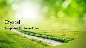  Presentation with element - Colorful PPT theme enhanced with agriculture backgrounds - deep road element of design backdrop and a soft green colored foreground