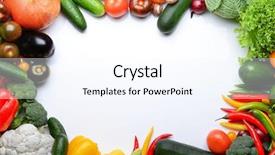  Presentation with fresh fruits vegetables groceries paper - Presentation design consisting of agriculture backgrounds - fresh vegetables on white background background and a sky blue colored foreground