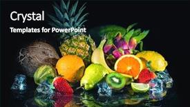  Presentation with splash fruits - Colorful presentation enhanced with agriculture banana - fruits on black background backdrop and a black colored foreground