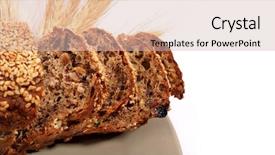  Presentation with agriculture - PPT theme having agriculture caisin - black bread with raisins background and a soft green colored foreground
