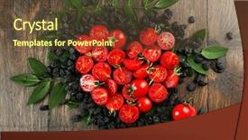  Presentation with agriculture - Presentation design featuring agriculture caisin - cherry tomatoes with raisins arranged background and a tawny brown colored foreground