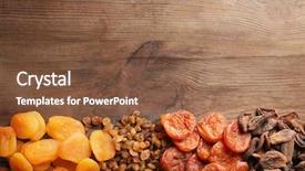  Presentation with agriculture - Audience pleasing presentation theme consisting of agriculture caisin - dried apricots and raisins backdrop and a tawny brown colored foreground