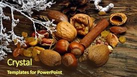  Presentation with fruits - Cool new theme with agriculture caisin - dried shelled fruits and raisins backdrop and a  colored foreground