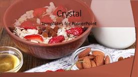  Presentation with cereal - Presentation theme with agriculture caisin - healthy cereal with milk background and a red colored foreground